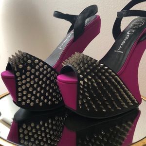 JEFFERY CAMPBELL Vicious Pink Spiked Heel size 6